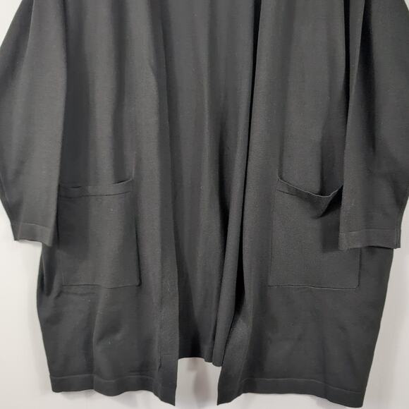 Shein Curve Womens 3XL Black Open Front Drape Cardigan Long Sleeve Plus Size - Picture 4 of 14